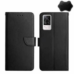 For vivo S9e Genuine Leather Fingerprint-proof Flip Phone Case(Black)