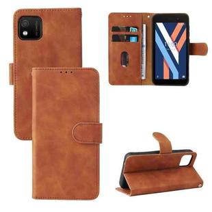 For Wiko Y52 Skin Feel Magnetic Flip Leather Phone Case(Brown)