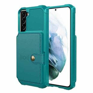 For Samsung Galaxy S21+ 5G Magnetic Wallet Card Bag Leather Phone Case(Cyan)
