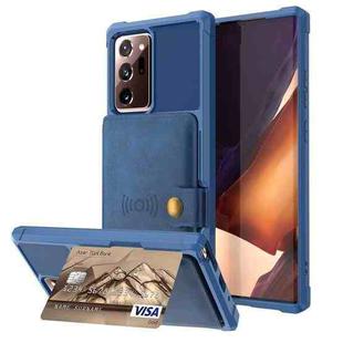 For Samsung Galaxy Note20 Magnetic Wallet Card Bag Leather Phone Case(Navy Blue)