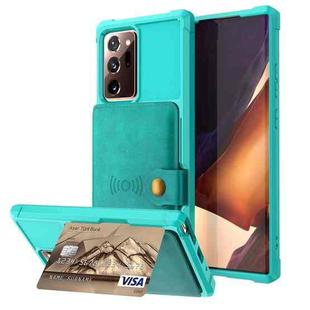 For Samsung Galaxy Note20 Ultra Magnetic Wallet Card Bag Leather Phone Case(Cyan)