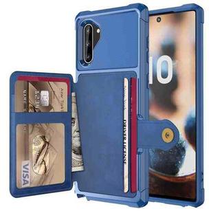 For Samsung Galaxy Note10 Magnetic Wallet Card Bag Leather Phone Case(Navy Blue)