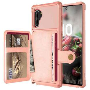 For Samsung Galaxy Note10 Magnetic Wallet Card Bag Leather Phone Case(Rose Gold)