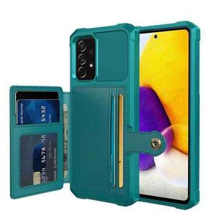 For Samsung Galaxy A72 5G / 4G Magnetic Wallet Card Bag Leather Phone Case(Cyan)