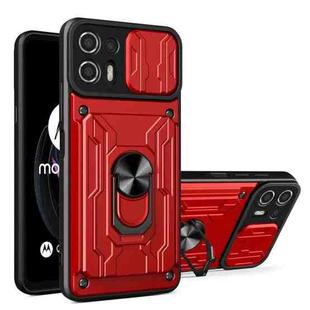 For Motorola Edge 20 Lite Sliding Camshield Card Phone Case(Red)