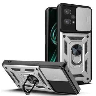 For OPPO Realme 9 Pro+ Sliding Camera Cover Design TPU+PC Phone Case(Silver)