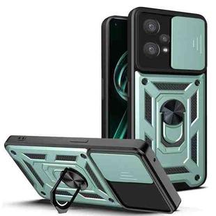 For OPPO Realme 9 Pro+ Sliding Camera Cover Design TPU+PC Phone Case(Green)