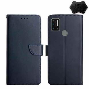 For UMIDIGI A7 Genuine Leather Fingerprint-proof Flip Phone Case(Blue)