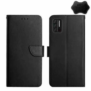 For UMIDIGI A7S Genuine Leather Fingerprint-proof Flip Phone Case(Black)