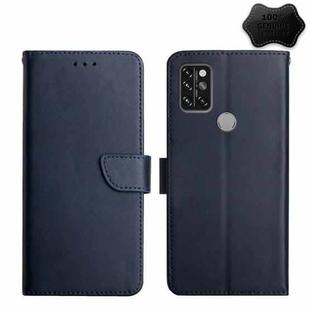 For UMIDIGI A9 Pro Genuine Leather Fingerprint-proof Flip Phone Case(Blue)