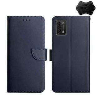 For UMIDIGI Power 5 Genuine Leather Fingerprint-proof Flip Phone Case(Blue)