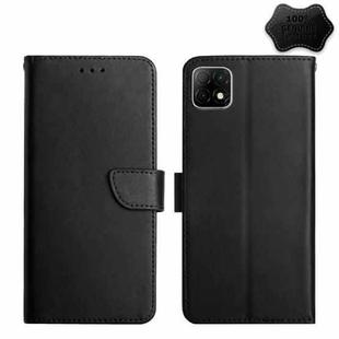 For Wiko T3 Genuine Leather Fingerprint-proof Flip Phone Case(Black)