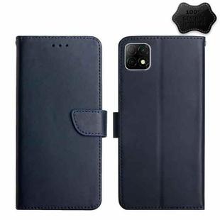 For Wiko T3 Genuine Leather Fingerprint-proof Flip Phone Case(Blue)
