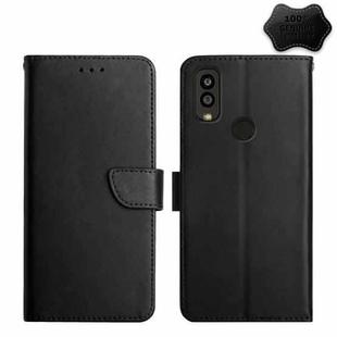For Kyocera Android One S9 Genuine Leather Fingerprint-proof Flip Phone Case(Black)