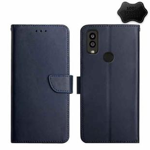 For Kyocera Android One S9 Genuine Leather Fingerprint-proof Flip Phone Case(Blue)