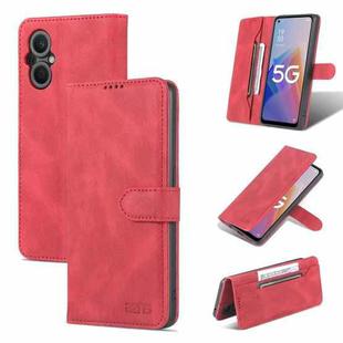 For OPPO A96 5G / Reno7 Z 5G AZNS Dream II Skin Feel Horizontal Flip Leather Case(Red)