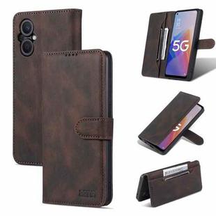 For OPPO A96 5G / Reno7 Z 5G AZNS Dream II Skin Feel Horizontal Flip Leather Case(Coffee)