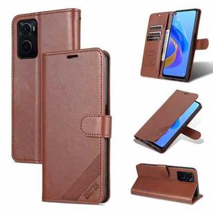 For OPPO K10 4G / Realme 9i AZNS Sheepskin Texture Flip Leather Phone Case(Brown)