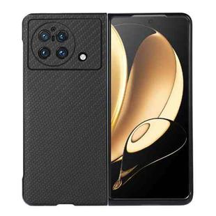 For vivo X Fold Accurate Hole Carbon Fiber Texture PU Phone Case(Black)