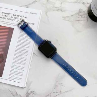 Jelly Transparent Watch Band For Apple Watch Series 8&7 41mm / SE 2&6&SE&5&4 40mm / 3&2&1 38mm(Royal Blue)