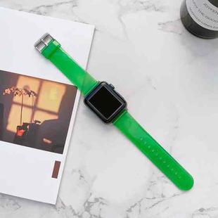 Jelly Transparent Watch Band For Apple Watch Series 8&7 41mm / SE 2&6&SE&5&4 40mm / 3&2&1 38mm(Grass Green)
