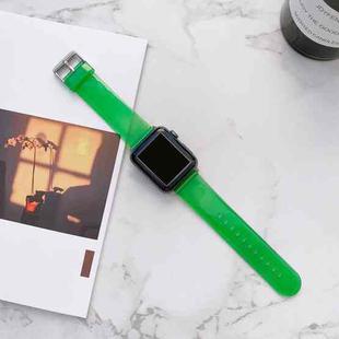Jelly Transparent Watch Band For Apple Watch Ultra 49mm / Series 8&7 45mm / SE 2&6&SE&5&4 44mm / 3&2&1 42mm(Grass Green)