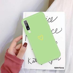 For Galaxy A50 Golden Love Heart Pattern Frosted TPU Protective Case(Green)