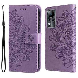 For Infinix Note 11 7-petal Flowers Embossing Pattern Horizontal Flip Leather Case(Light Purple)