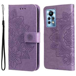 For Infinix Note 11 Pro/Note 11s 7-petal Flowers Embossing Pattern Horizontal Flip Leather Case(Light Purple)