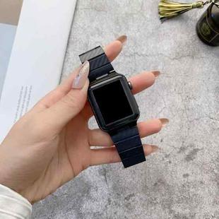 Carbon Fiber Texture Watch Band For Apple Watch Series 8&7 41mm / SE 2&6&SE&5&4 40mm / 3&2&1 38mm(Midnight Blue)