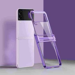 For Samsung Galaxy Z Flip3 5G Electroplated Transparent PC Phone Case(Purple)