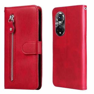 For Huawei Nova 9 Pro/Honor 50 Pro Fashion Calf Texture Zipper Horizontal Flip Leather Case(Red)
