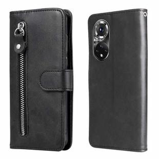 For Huawei Nova 9 Pro/Honor 50 Pro Fashion Calf Texture Zipper Horizontal Flip Leather Case(Black)