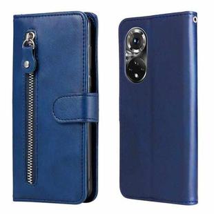 For Huawei Nova 9 Pro/Honor 50 Pro Fashion Calf Texture Zipper Horizontal Flip Leather Case(Blue)