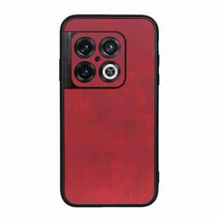 For OnePlus 10 Pro Accurate Hole Two-color Calf Texture PU Phone Case(Red)