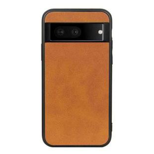 For Google Pixel 7 Accurate Hole Two-color Calf Texture PU Phone Case(Brown)