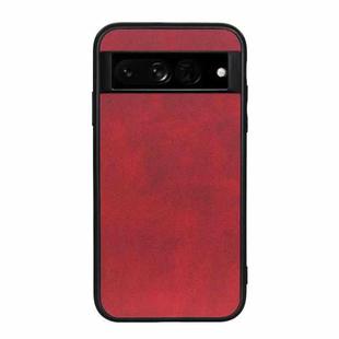 For Google Pixel 7 Pro Accurate Hole Two-color Calf Texture PU Phone Case(Red)