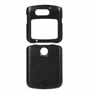 For Motorola Razr 5G Genuine Leather Double Color Crazy Horse Phone Case(Black)