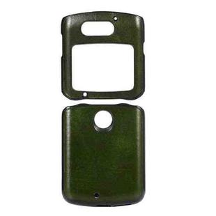 For Motorola Razr 5G Genuine Leather Double Color Crazy Horse Phone Case(Green)