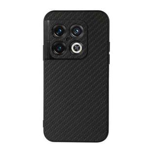 For OnePlus 10 Pro Accurate Hole Carbon Fiber Texture PU Phone Case(Black)