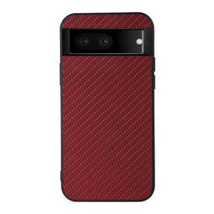 For Google Pixel 7 Accurate Hole Carbon Fiber Texture PU Phone Case(Red)