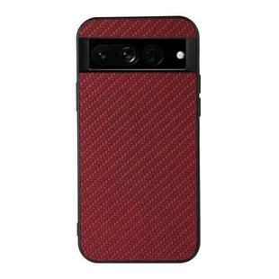 For Google Pixel 7 Pro Accurate Hole Carbon Fiber Texture PU Phone Case(Red)