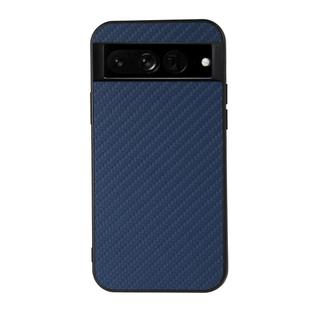 For Google Pixel 7 Pro Accurate Hole Carbon Fiber Texture PU Phone Case(Blue)