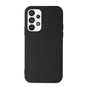 For Samsung Galaxy A73 5G Accurate Hole Carbon Fiber Texture PU Phone Case(Black)