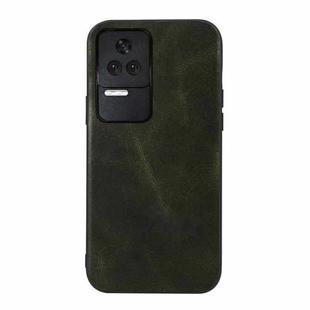 For Xiaomi Redmi K50 / K50 Pro Genuine Leather Double Color Crazy Horse Phone Case(Green)