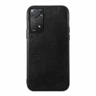 For Xiaomi Redmi Note 11 Pro Global Genuine Leather Double Color Crazy Horse Phone Case(Black)