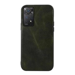 For Xiaomi Redmi Note 11 Pro Global Genuine Leather Double Color Crazy Horse Phone Case(Green)