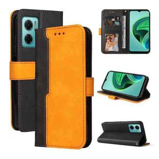 For Xiaomi Redmi Note 11E Stitching-Color Horizontal Flip Leather Case(Orange)