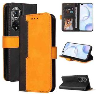 For Huawei Nova 9 Pro/Honor 50 Pro Stitching-Color Horizontal Flip Leather Case(Orange)