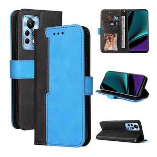 For Infinix Note 11 Pro Stitching-Color Horizontal Flip Leather Case(Blue)